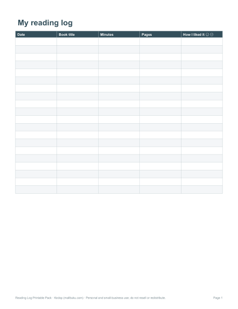 Preview of the first page of Daily log (PDF/DOCX)